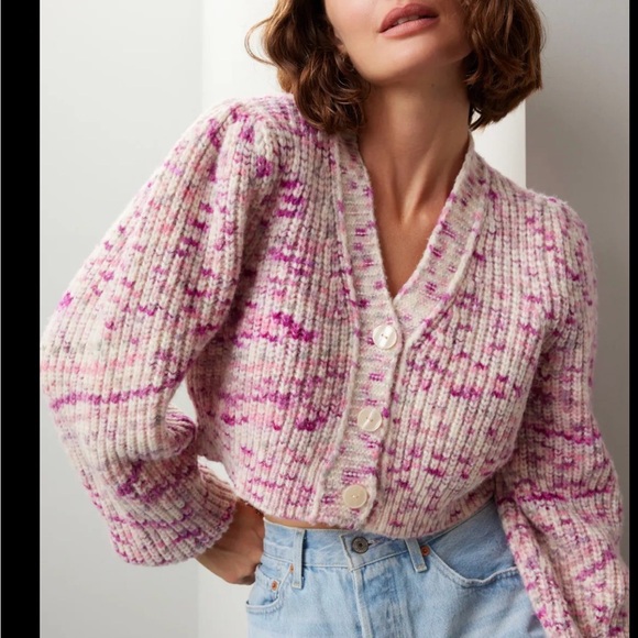 LoveShackFancy Sweaters - LoveShackFancy Avignon cropped cardigan Pink